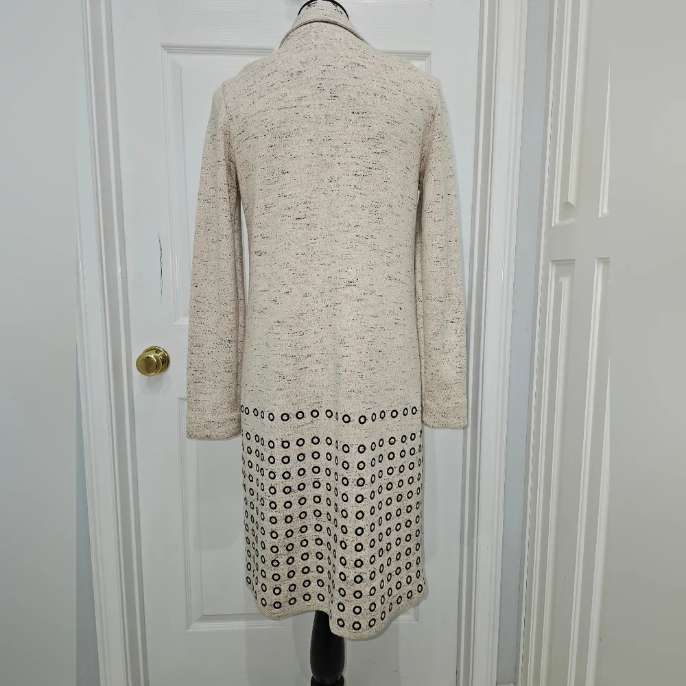 NIC+ZOE Elegant Cream Women's Coat with Black Accents, Size XS - Picture 5 of 11